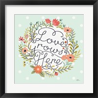 Retro Garden III Mint Framed Print