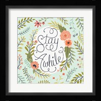 Retro Garden II Mint Framed Print