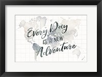 Watercolor Wanderlust World Adventure Framed Print