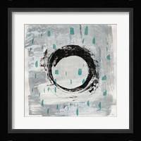 Zen Circle I Crop with Teal Framed Print