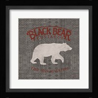 Soft Lodge I Dark with Red Framed Print