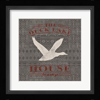 Soft Lodge II Dark with Red Framed Print