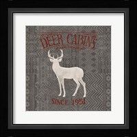 Soft Lodge III Dark with Red Framed Print