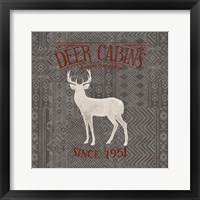 Soft Lodge III Dark with Red Framed Print