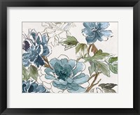 Blue Floral II Fine Art Print