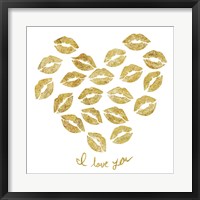 I Love you Gold Lips Fine Art Print