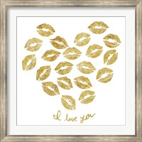 I Love you Gold Lips Fine Art Print