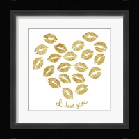 I Love you Gold Lips Fine Art Print