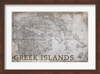 Greek Islands Map White Fine Art Print