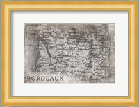 Bordeaux Map White Fine Art Print