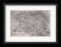 Tuscany Map White Fine Art Print