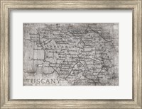 Tuscany Map White Fine Art Print