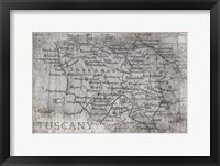 Tuscany Map White Fine Art Print