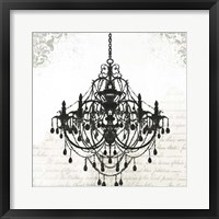 Black Chandelier II Framed Print