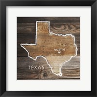 Texas Rustic Map Framed Print