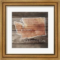 Washington Rustic Map Fine Art Print