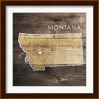 Montana Rustic Map Fine Art Print
