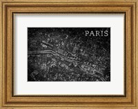Map Paris Black Fine Art Print