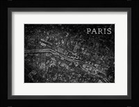 Map Paris Black Fine Art Print