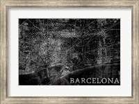 Map Barcelona Black Fine Art Print
