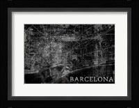 Map Barcelona Black Fine Art Print