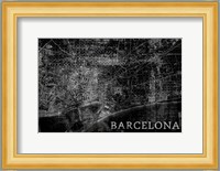 Map Barcelona Black Fine Art Print