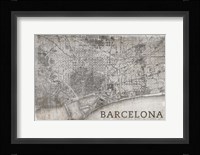 Map Barcelona Beige Fine Art Print
