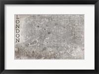 Map London White Framed Print