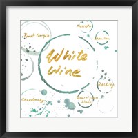 White Wine Gold Framed Print