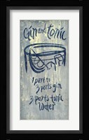 Gin and Tonic Blue Framed Print