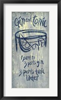 Gin and Tonic Blue Framed Print