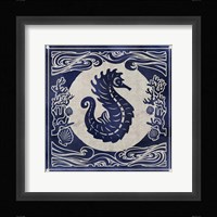 Ink Seahorse Framed Print