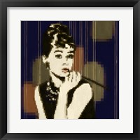 Pixeled Hepburn Framed Print