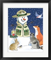 Lodge Snowmen III Framed Print