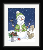 Lodge Snowmen I Framed Print