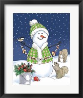 Lodge Snowmen I Framed Print