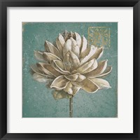 Seed Pod I no Words Turquoise Framed Print