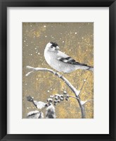 Winter Birds Goldfinch Neutral Framed Print