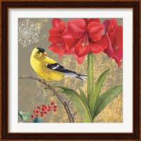 Winter Birds Goldfinch Collage Fine Art Print