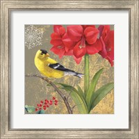 Winter Birds Goldfinch Collage Fine Art Print