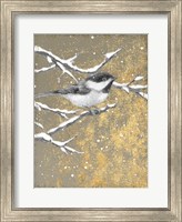Winter Birds Chicadee Neutral Fine Art Print