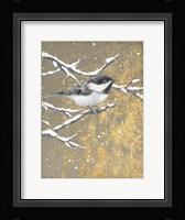 Winter Birds Chicadee Neutral Framed Print