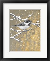 Winter Birds Chicadee Neutral Framed Print