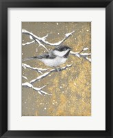 Winter Birds Chicadee Neutral Framed Print
