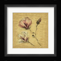 Magnolia Blossom on Gold Framed Print