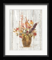 Wild Flowers in Vase I on Barn Board Framed Print