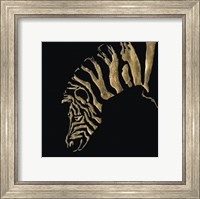 Gilded Zebra on Black Fine Art Print