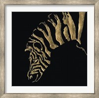Gilded Zebra on Black Fine Art Print