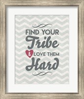 Find Your Tribe - Blue Chevron Pattern Fine Art Print