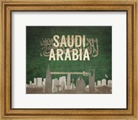Riyadh, Saudi Arabia - Flags and Skyline Fine Art Print